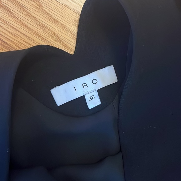 IRO Bherock Cold Shoulder Whipstitch Cut Out Top Blouse Black Size 36 - Picture 5 of 5